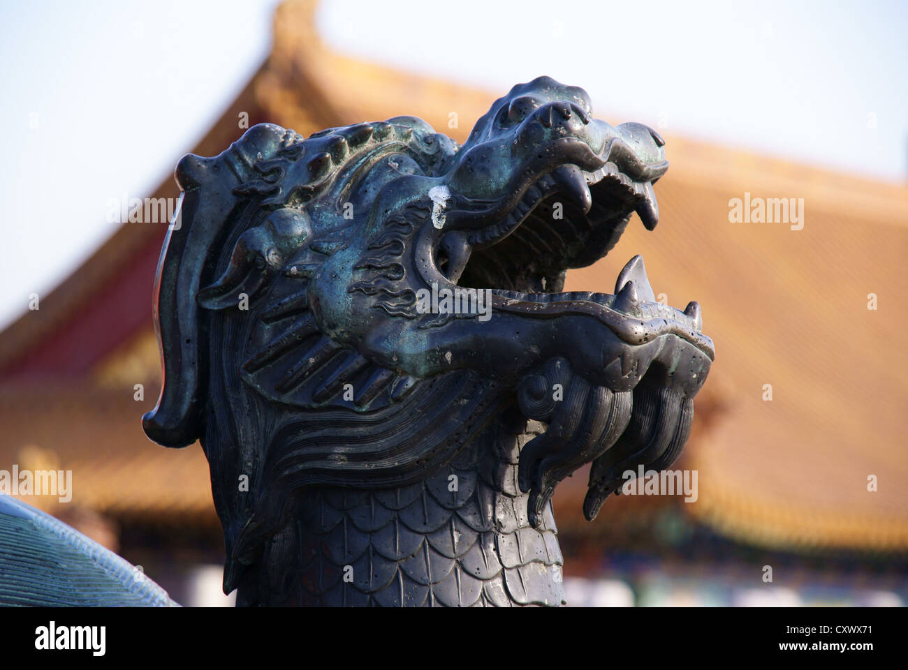 Statue in Forbidden City Stock Photo Alamy