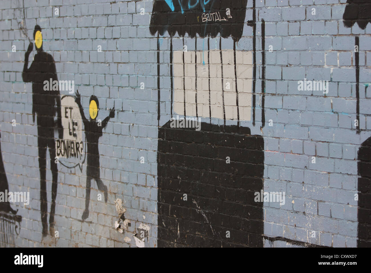 street art, murals London, wall, Londra, city, europe, brick lane, shoreditch, street, photoarkive Stock Photo