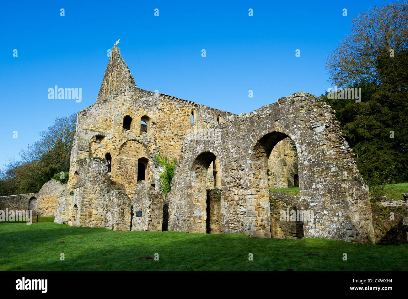 The remains of Battle Abbey in Sussex. Stock Photo