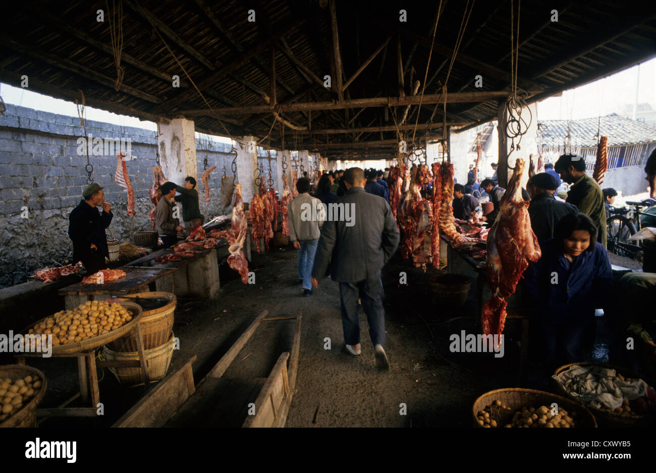 China, dog meat market, Yangshuo Stock Photo Alamy
