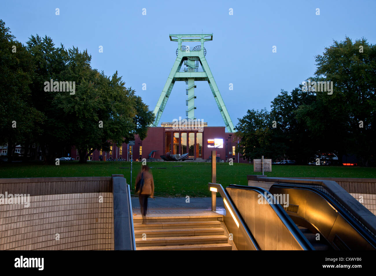 The German Mining Museum 'Deutsche Bergbau-Museum' with winding tower in Bochum, North Rhine-Westphalia, Germany, Europe Stock Photo