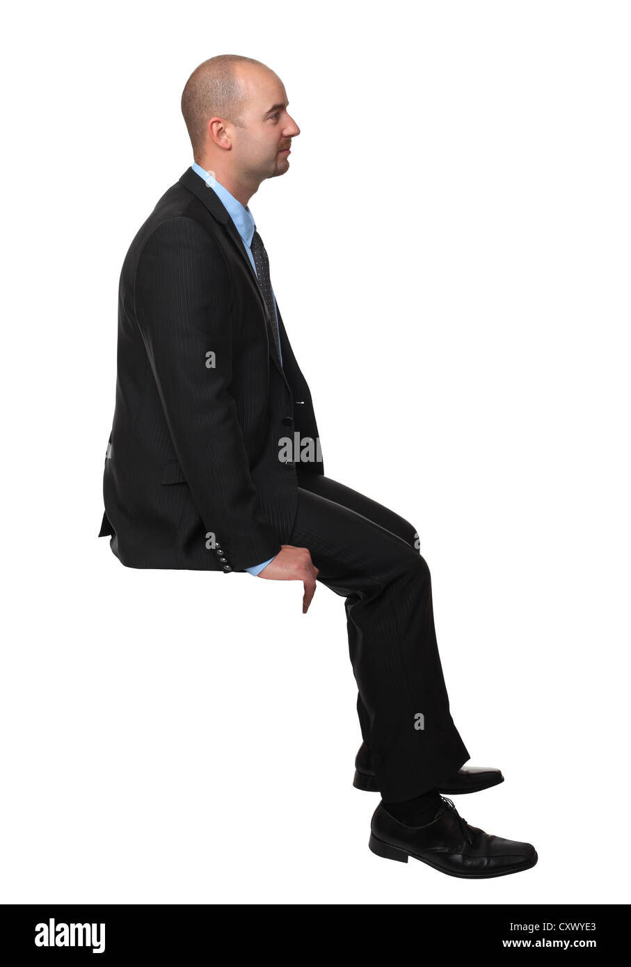 sit businessman isolated on white background Stock Photo