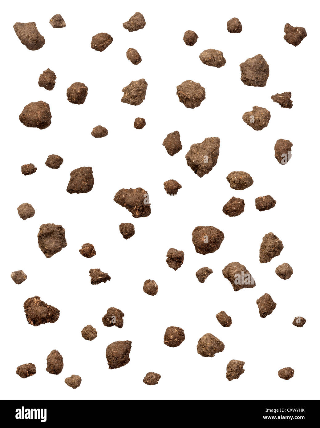 Dirt Clods Isolated on a white background Stock Photo