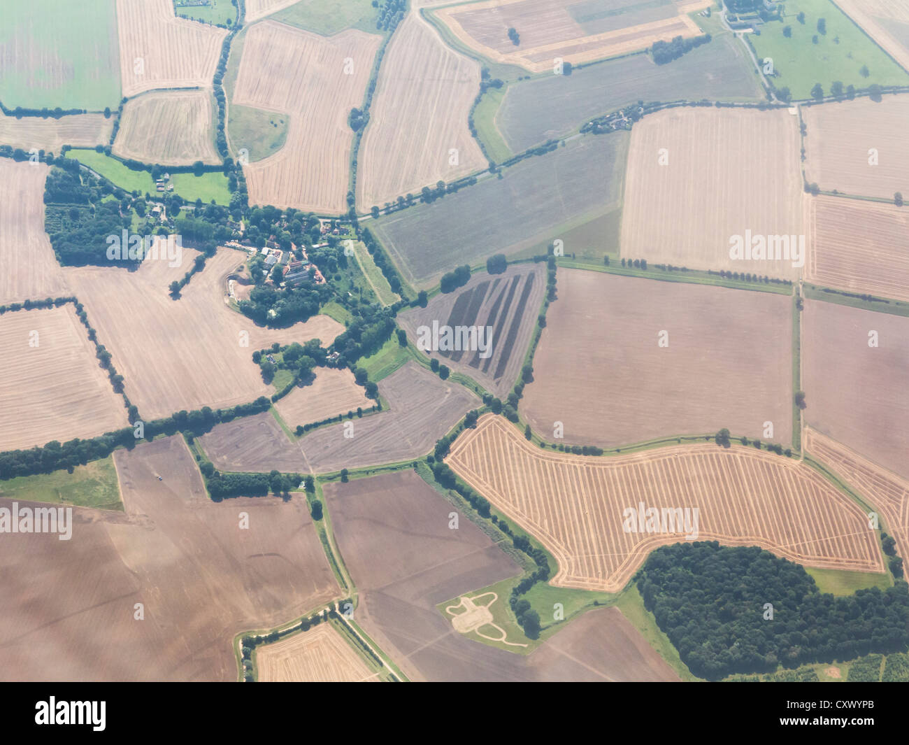 Aerial view of Kent countryside, England Stock Photo
