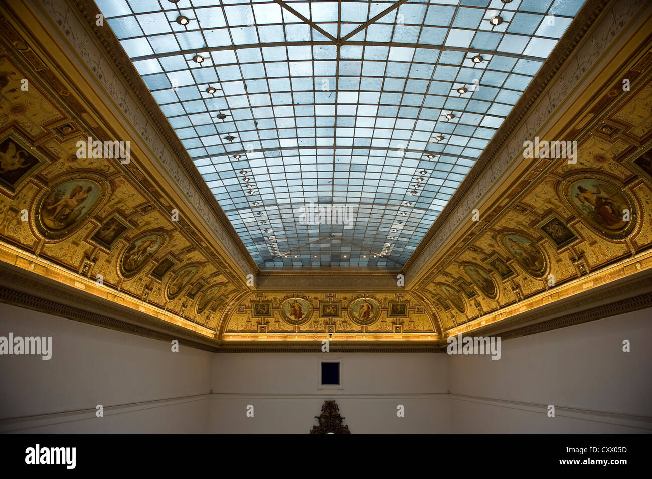 Beautiful glass roofed room in the MAK Applied Arts Museum in Vienna, Austria Stock Photo