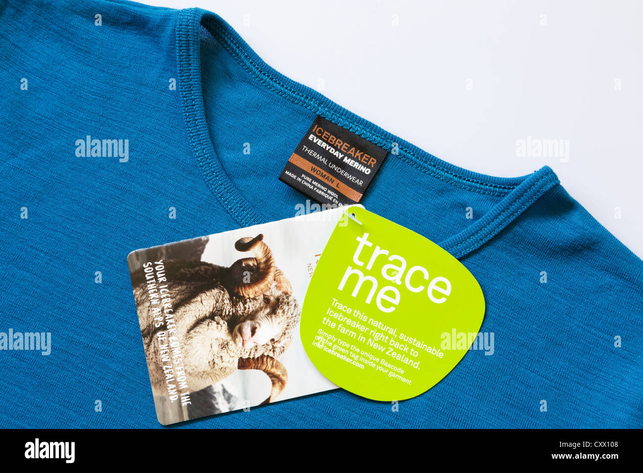 New Icebreaker Merino wool base layer thermal underwear top with trace me  clothing label Stock Photo - Alamy