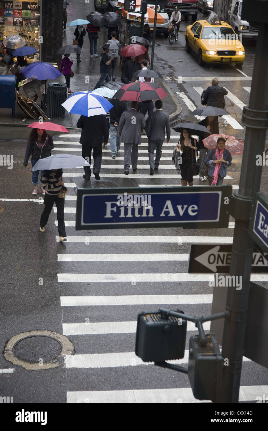 Rainy day in New York City editorial stock image. Image of avenue -  231946664