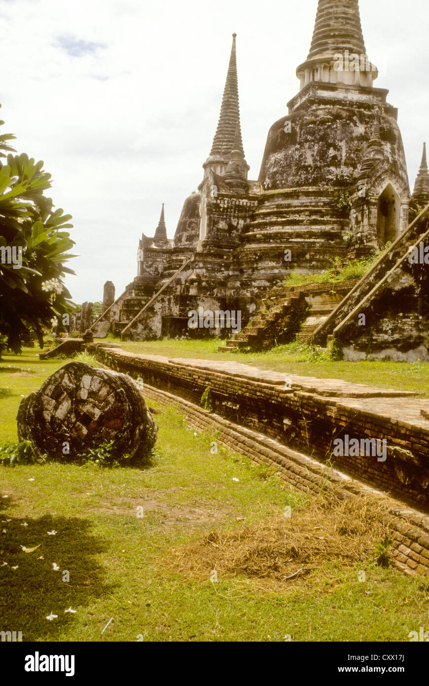 Old Bangkok July-2000 (Slides Conversions) The Ayutthaya historical park covers the ruins of the old city of Ayutthaya Thailand Stock Photo