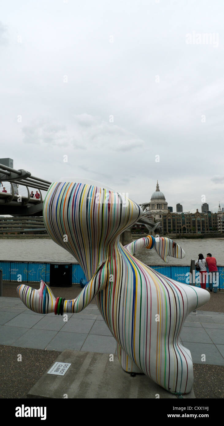 Arty Wenlock near the Tate Modern Art Gallery during the 2012 Olympics South Bank London, England, UK Stock Photo