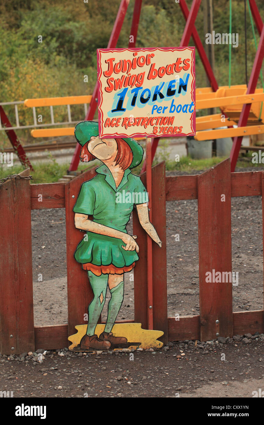Signage used on a traditional British fairground ride Stock Photo
