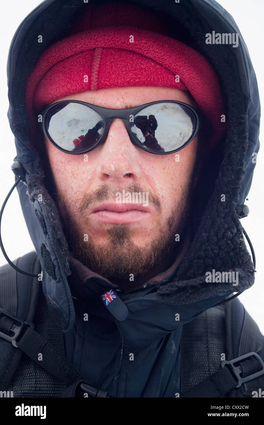Polar explorer, Alex Hibbert, portrait, Greenland Stock Photo