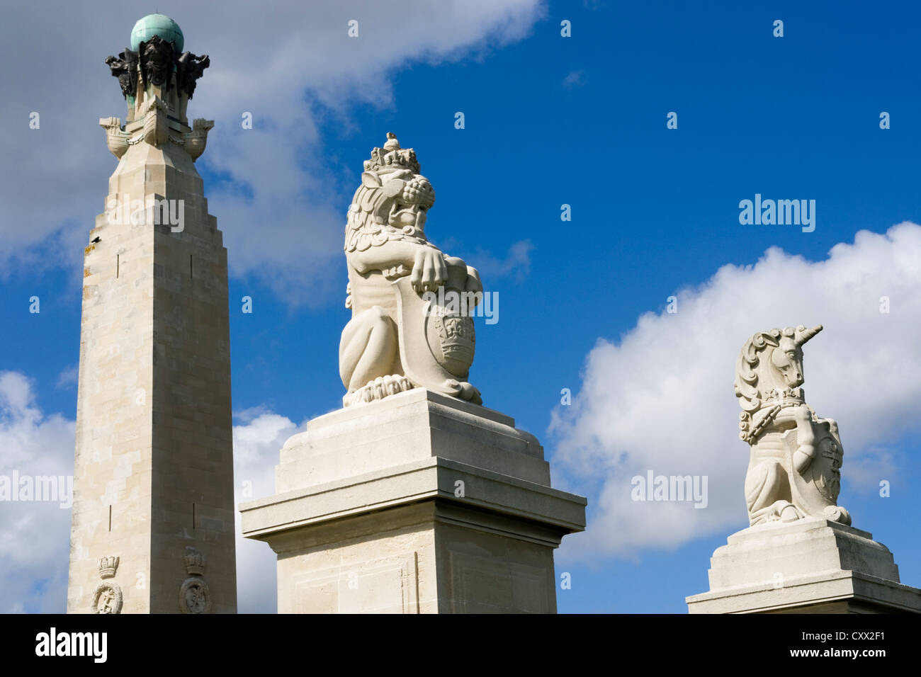 Naval Memorial on seafront, Portsmouth, UK Stock Photo