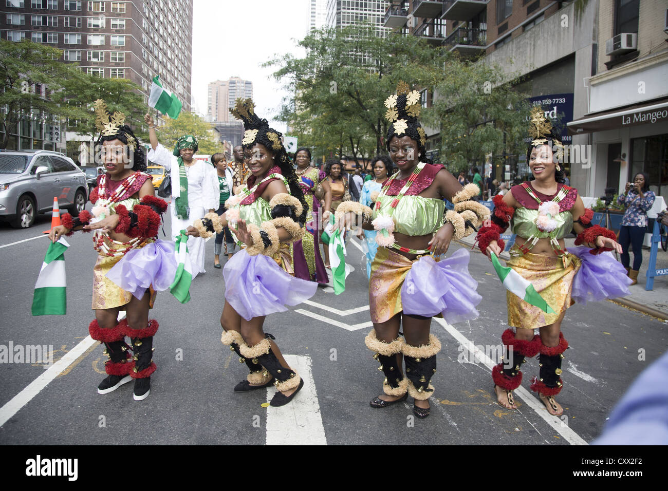 Dance group in cultural outfits from the Akwa Ibom state of Nigeria