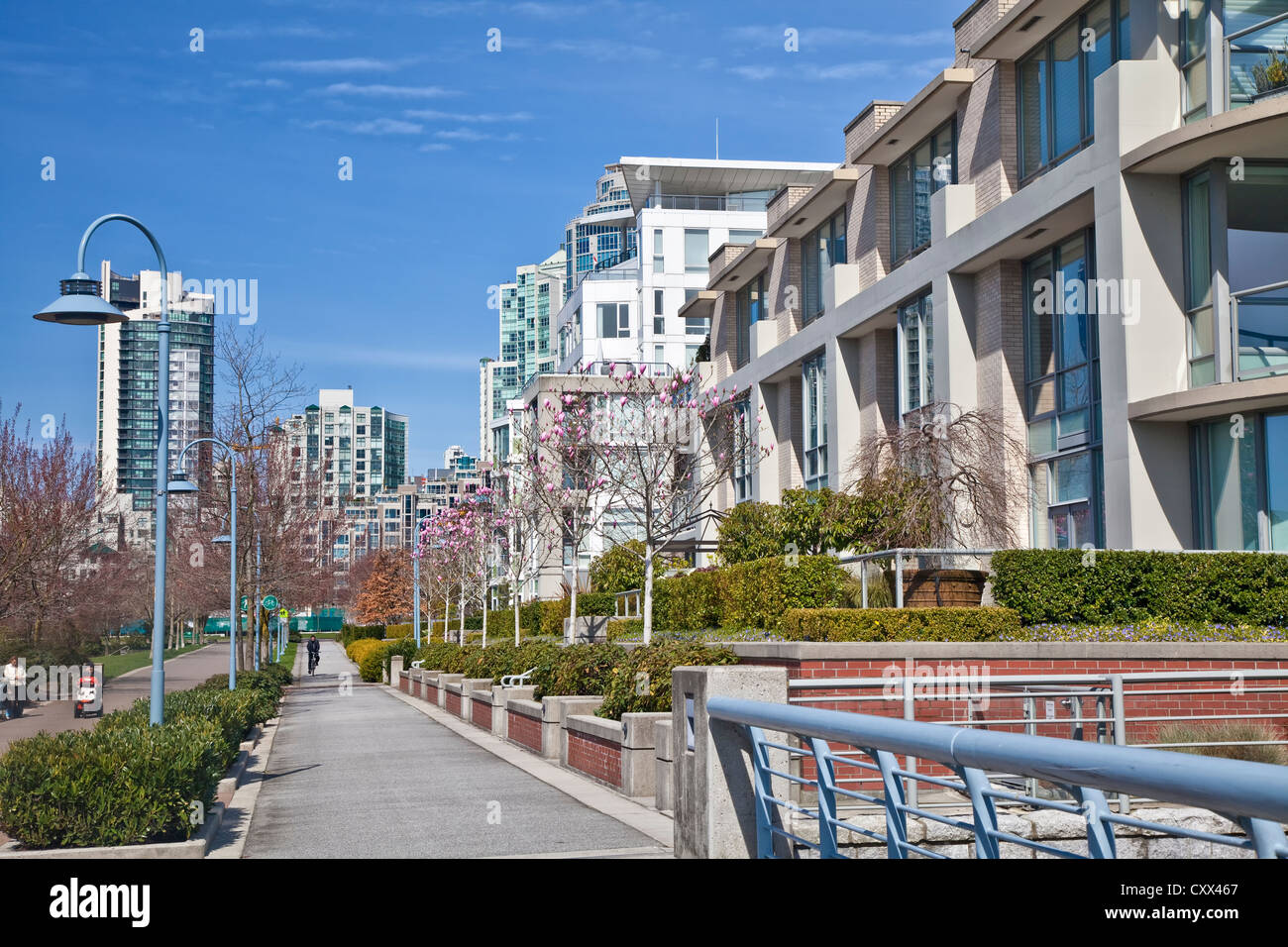 Modern apartment or condo complexes in the city of Vancouver, British Colombia, Canada. Stock Photo
