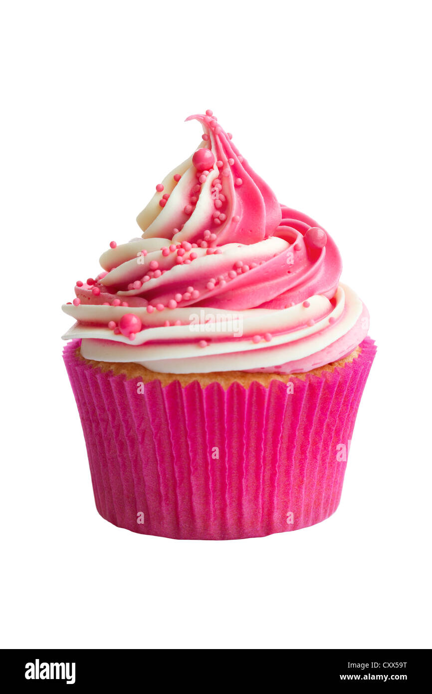Raspberry ripple cupcake Stock Photo - Alamy
