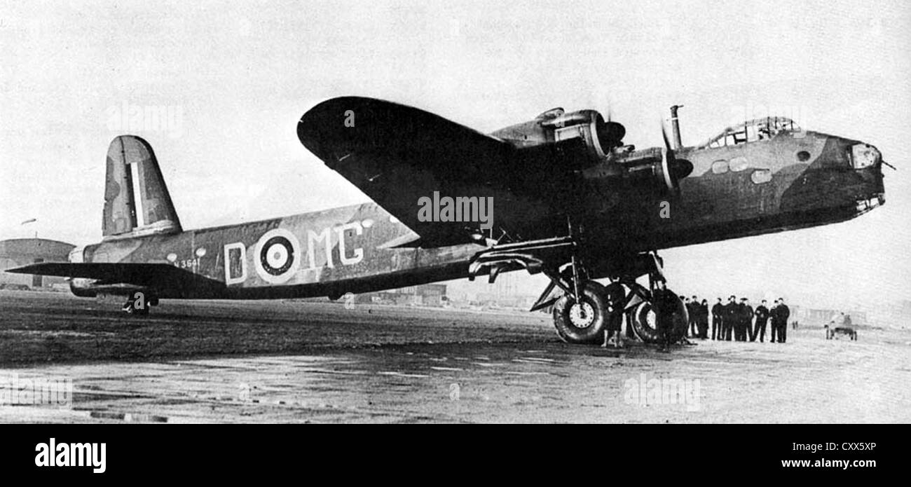 SHORT STIRLING MG-D (N3641) of  No 7 Squadron RAF at Oakington, Cambridgeshire, in 1941. Stock Photo