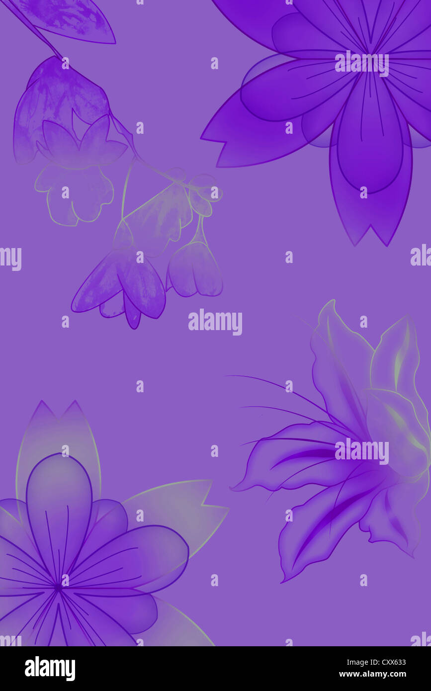 Beautiful illustrated flower background design with gradient Stock ...