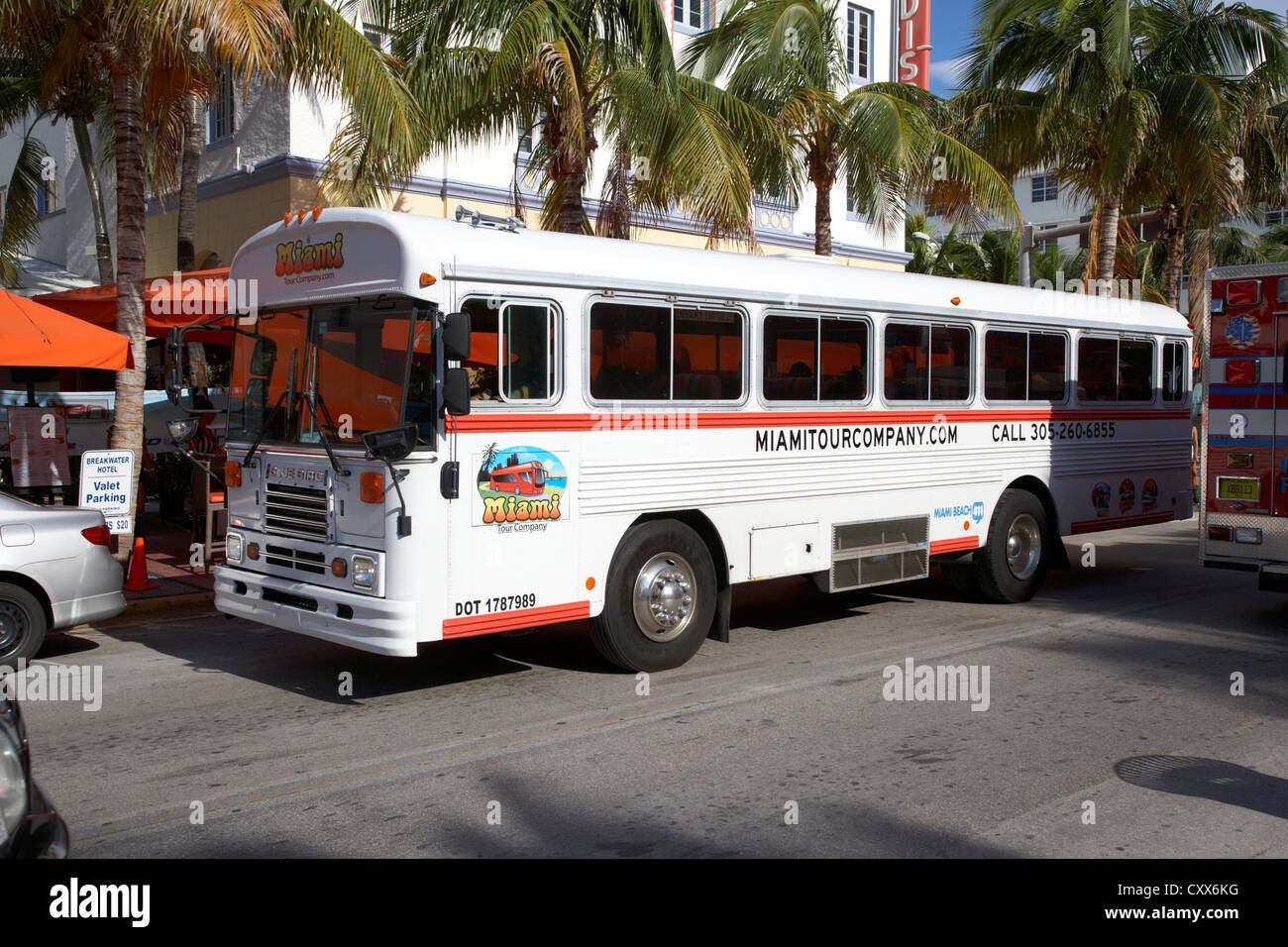 miami tour company tourist bus tours south beach florida usa Stock Photo