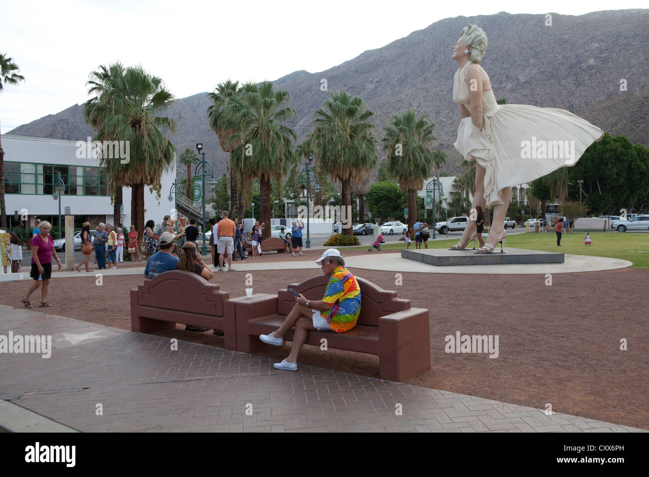 Palm Springs, California, USA 24th June 2021 A general view of atmosphere  of Marilyn Monroe Statue, Forever Marilyn which is 26 feet tall, returned  back to Palm Springs located in Downtown Palm