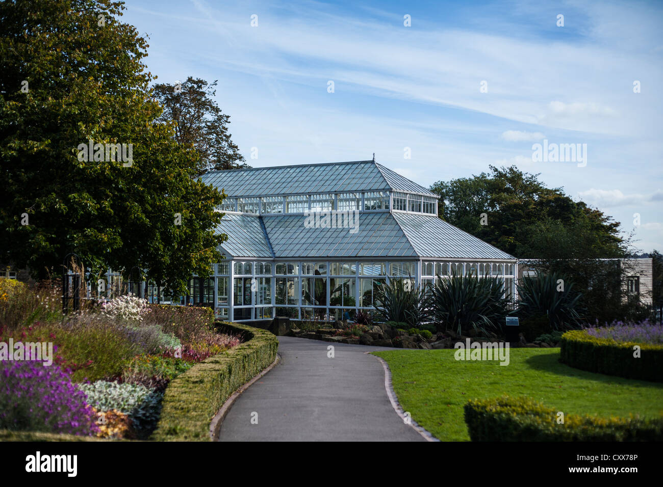 The Conservatory in Greenhead Park, Huddersfield, West Yorkshire Stock