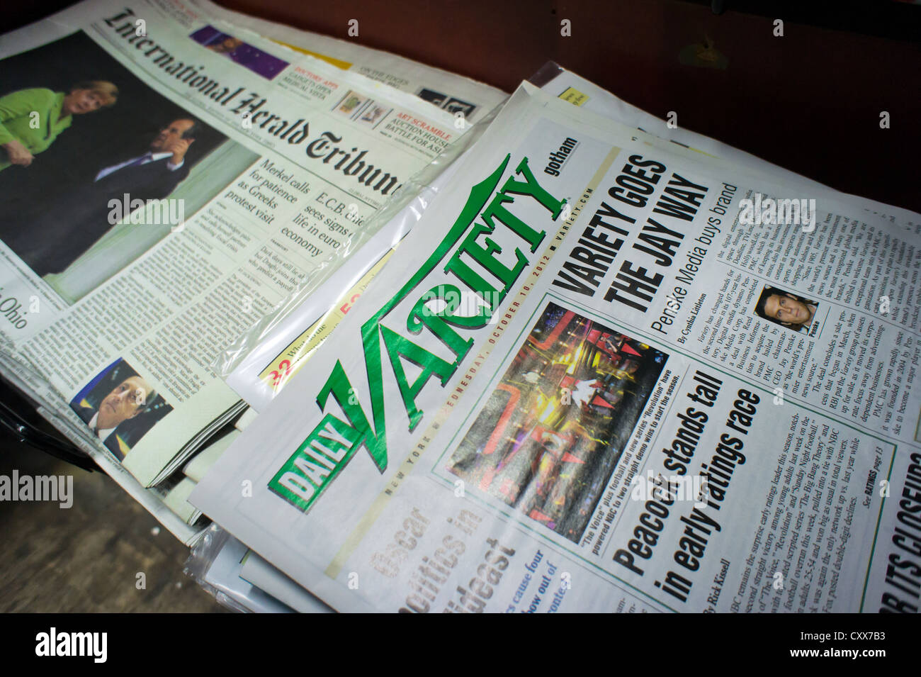 The show business publication Variety is seen on a newsstand in New York Stock Photo