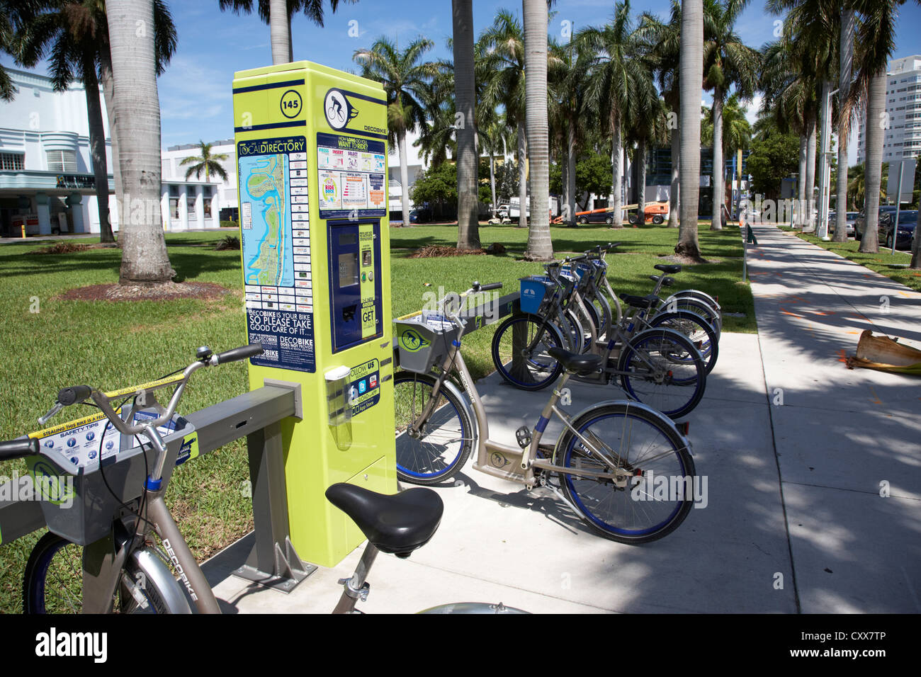 pay station at bike rental station deco bike miami south beach Stock Photo  - Alamy
