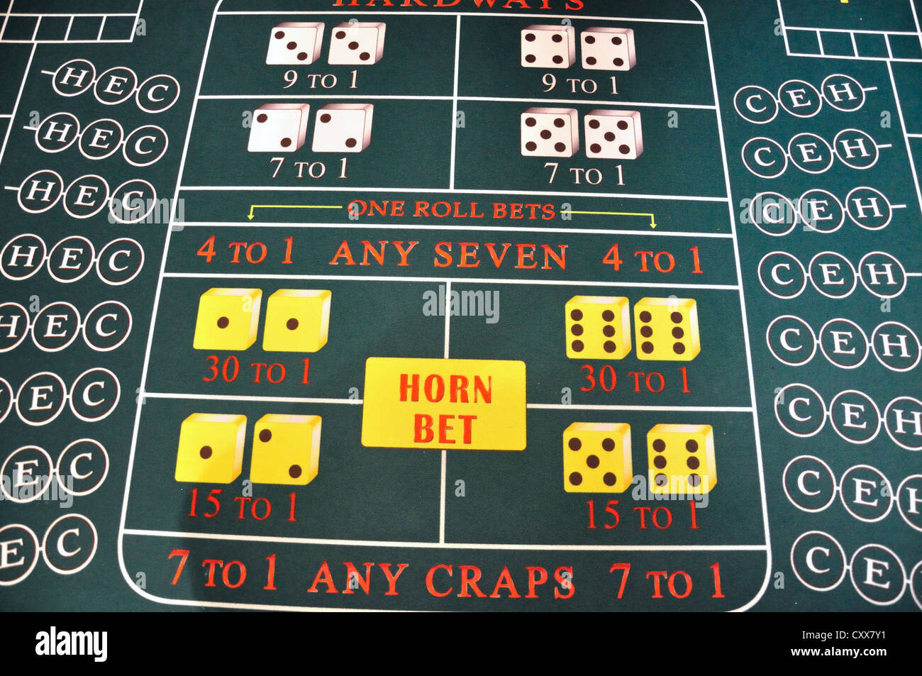 Craps table in casino onboard Royal Caribbean 'Grandeur of the Seas
