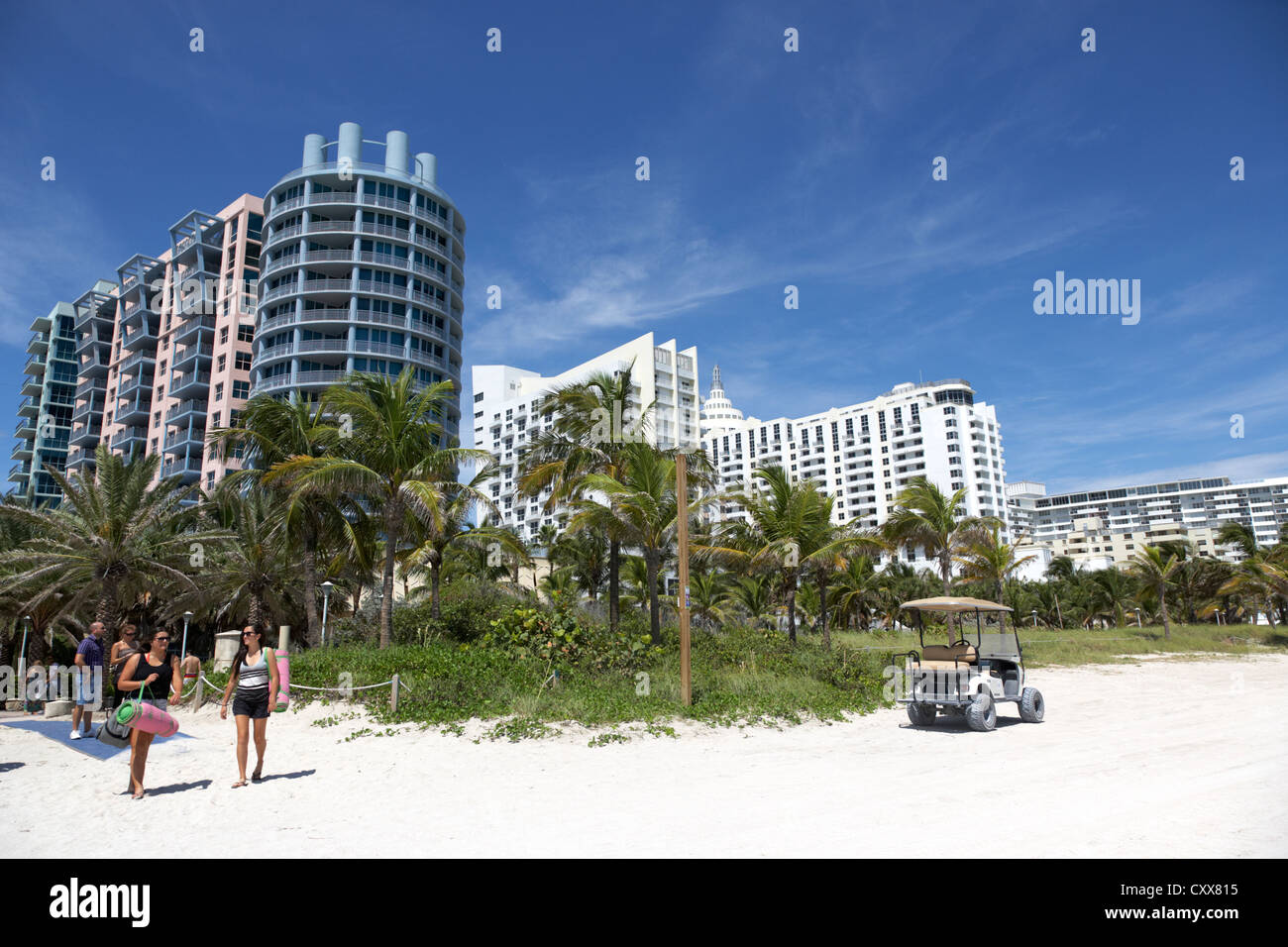 beachfront properties miami south beach florida usa Stock Photo