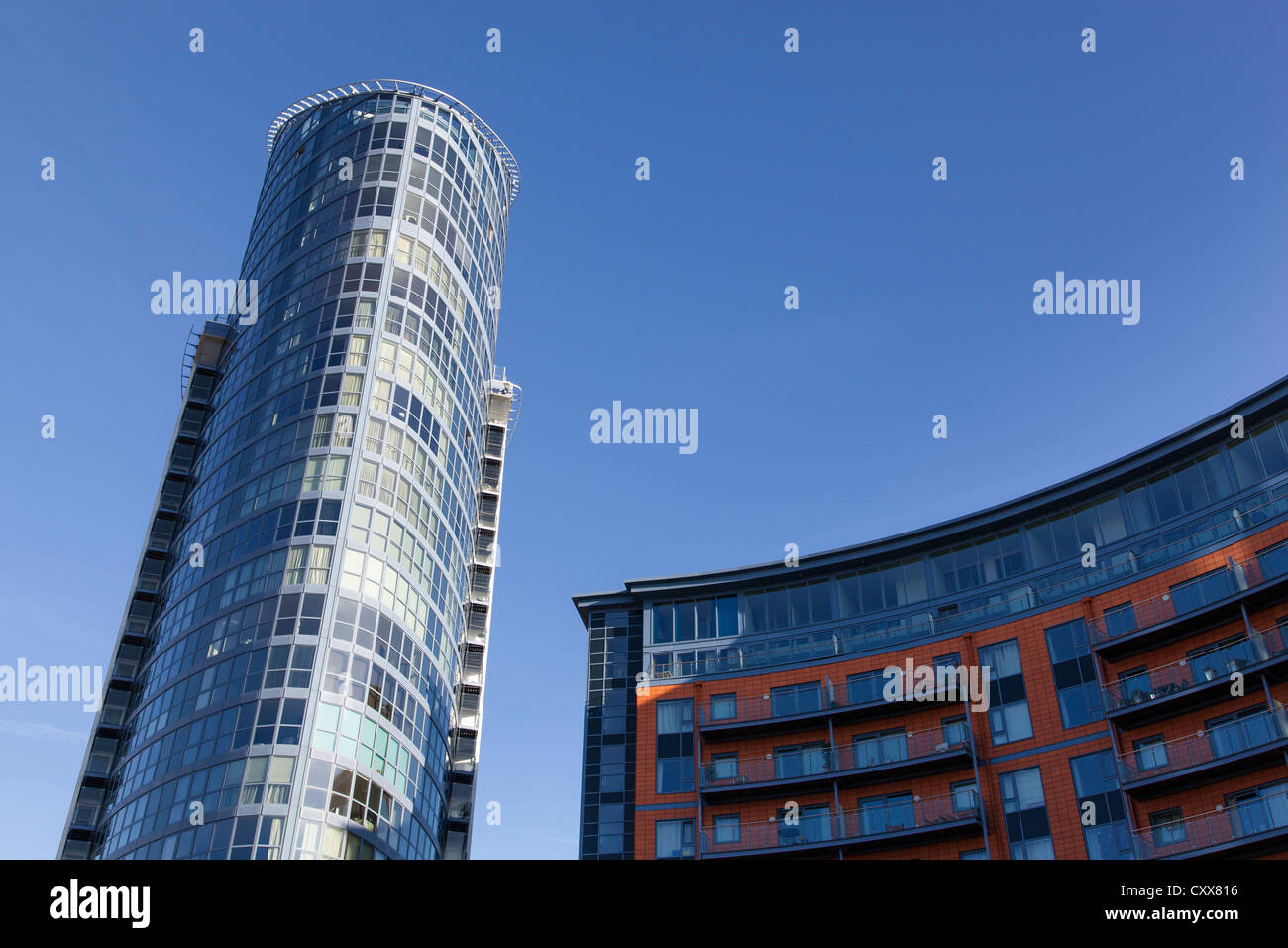 No 1 Gunwharf Quays ('lipstick building') on the left, Portsmouth