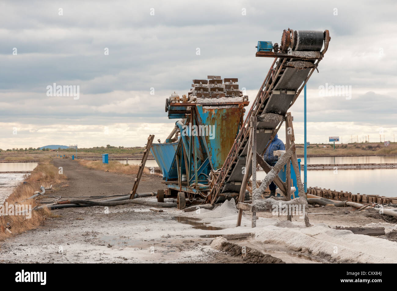 Extraction of salt from the salt lakes Stock Photo - Alamy