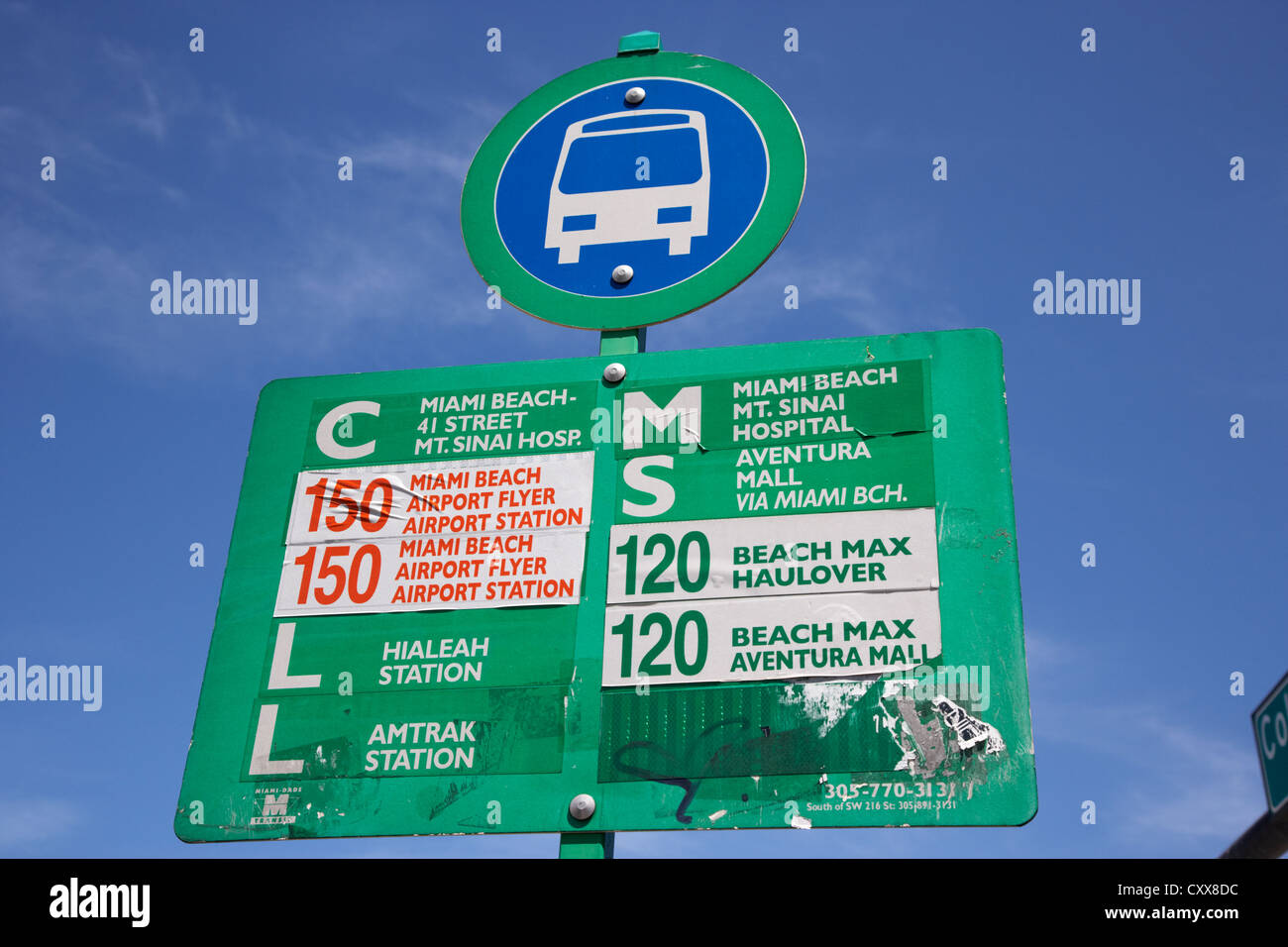 miami-dade public bus transport stop miami south beach florida usa Stock Photo