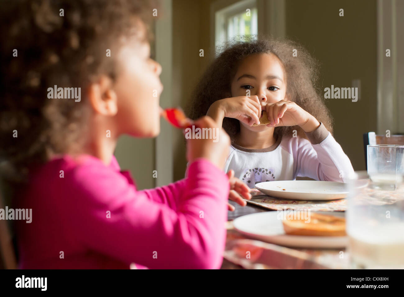 Child girl morning breakfast hi-res stock photography and images - Alamy