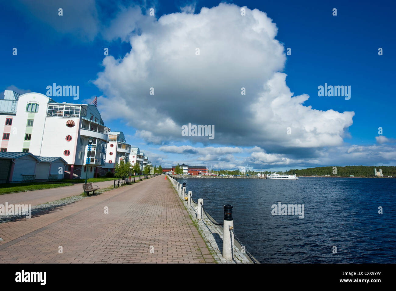 Modern houses in Luleå by the Gulf of Bothnia in Luleå, Norrbotten