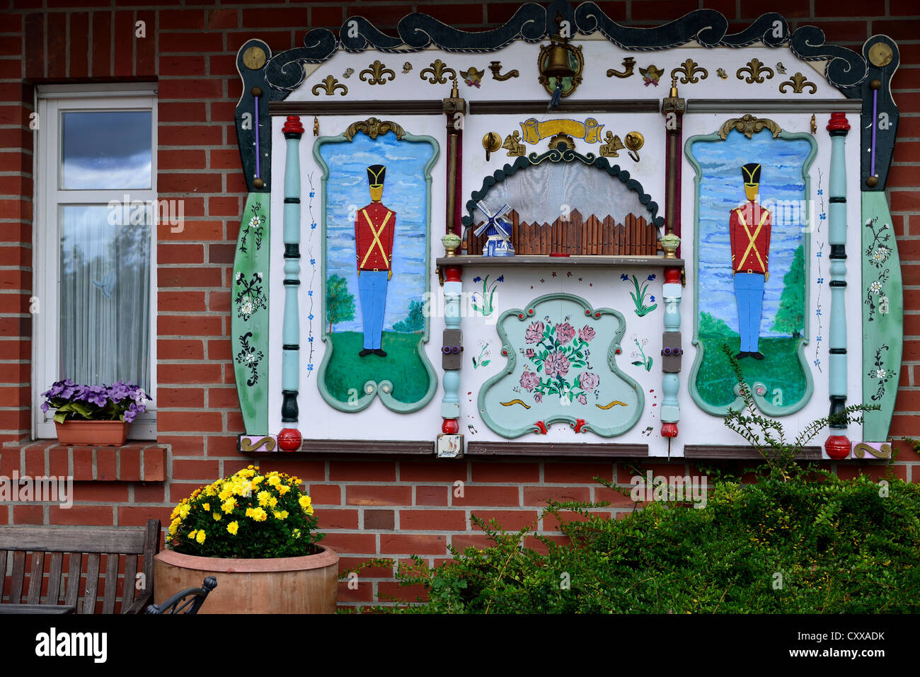 Decoration on the wall of a farm house. Bad Betheim, Germany. Stock Photo