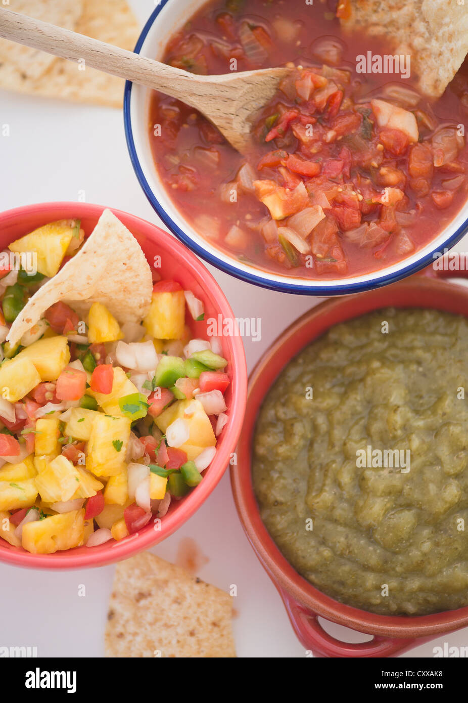 Variety of Mexican salsas Stock Photo Alamy