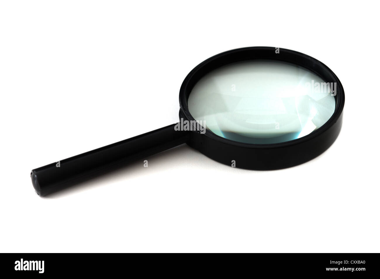 Magnifying glass cut out over white Stock Photo - Alamy