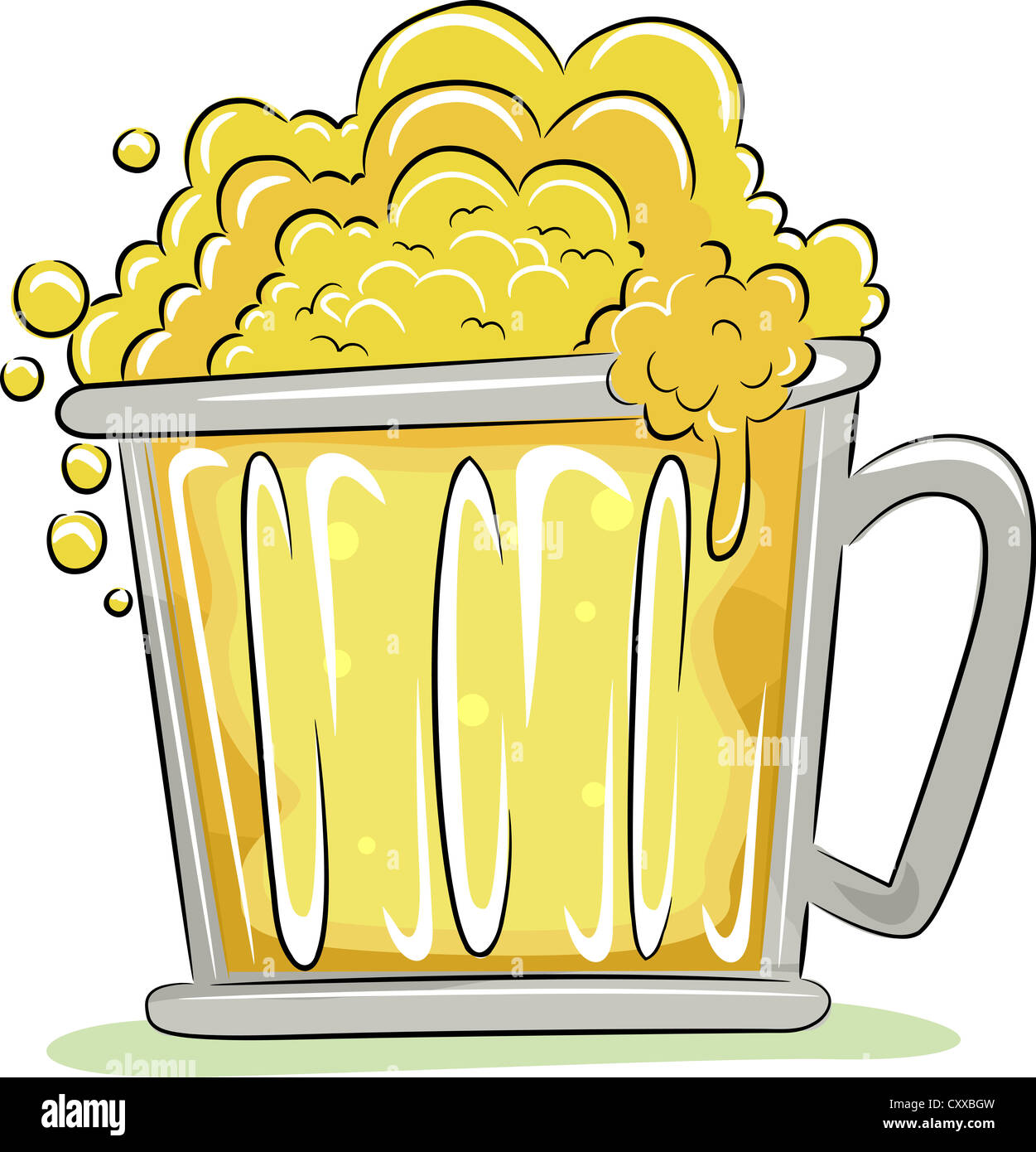 Illustration Of A Beer Mug Overflowing With Fizz Stock Photo Alamy