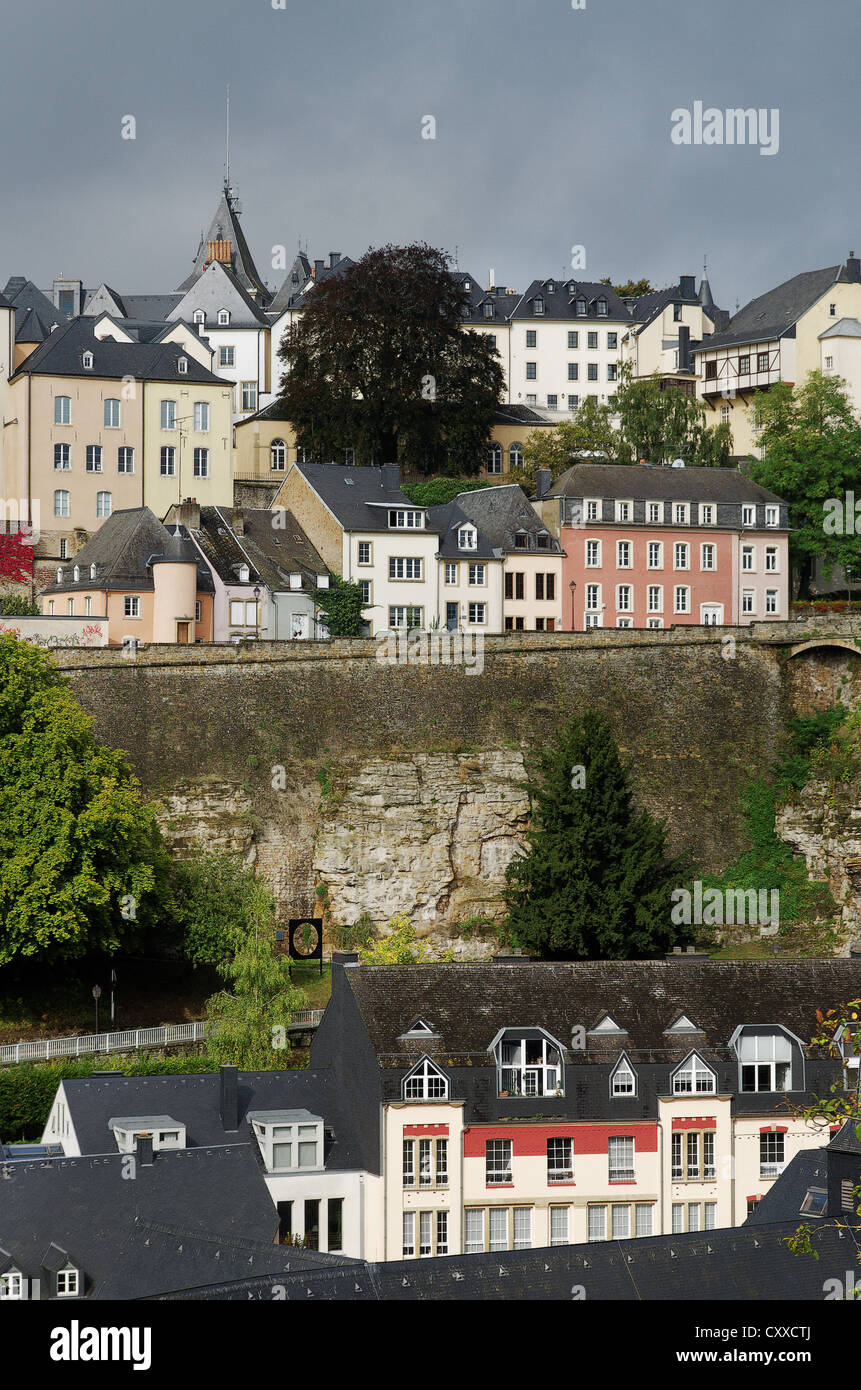 Ville Haute and Grund, Luxembourg City Stock Photo