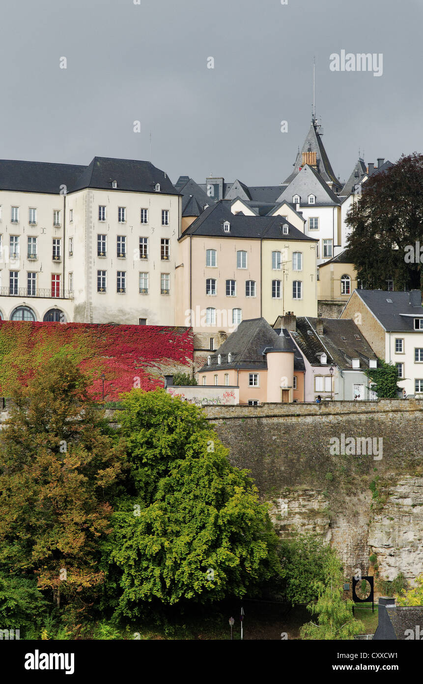 Ville Haute and Grund, Luxembourg City Stock Photo
