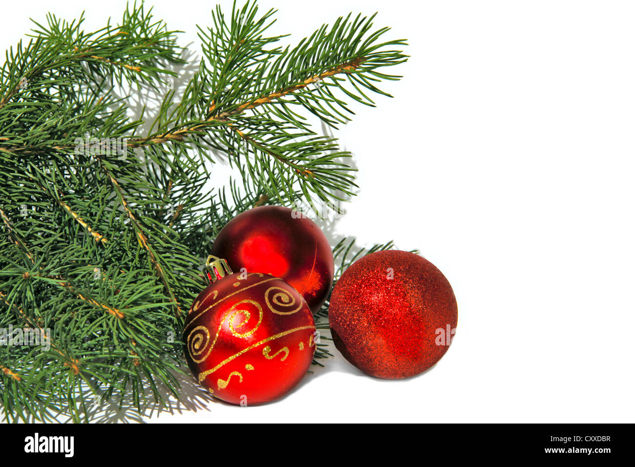 Christmas tree red balls Stock Photo Alamy