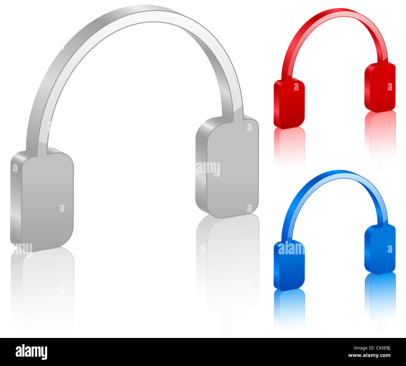 3D headphone symbol. Vector illustration Stock Photo - Alamy