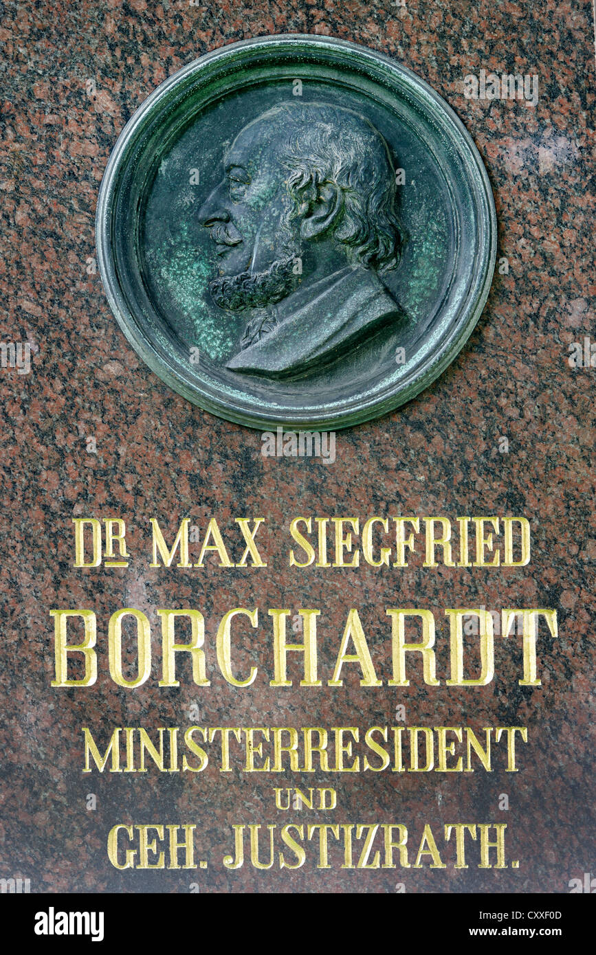 Tomb Max Siegfried Borchardt, 1815 - 1880, a German politician and diplomat, Dorotheenstadt cemetery, Berlin Stock Photo