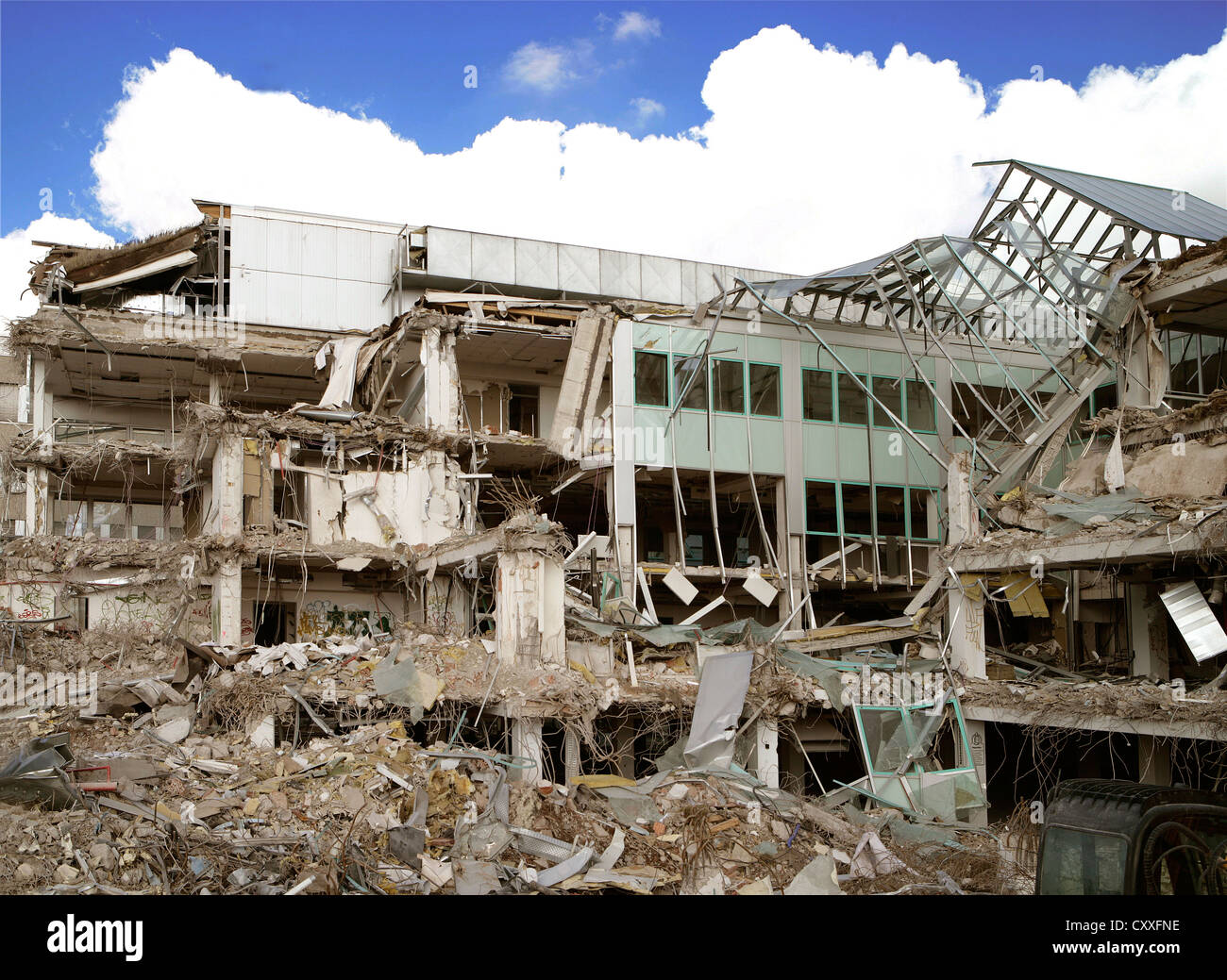 Demolition of a commercial building Stock Photo