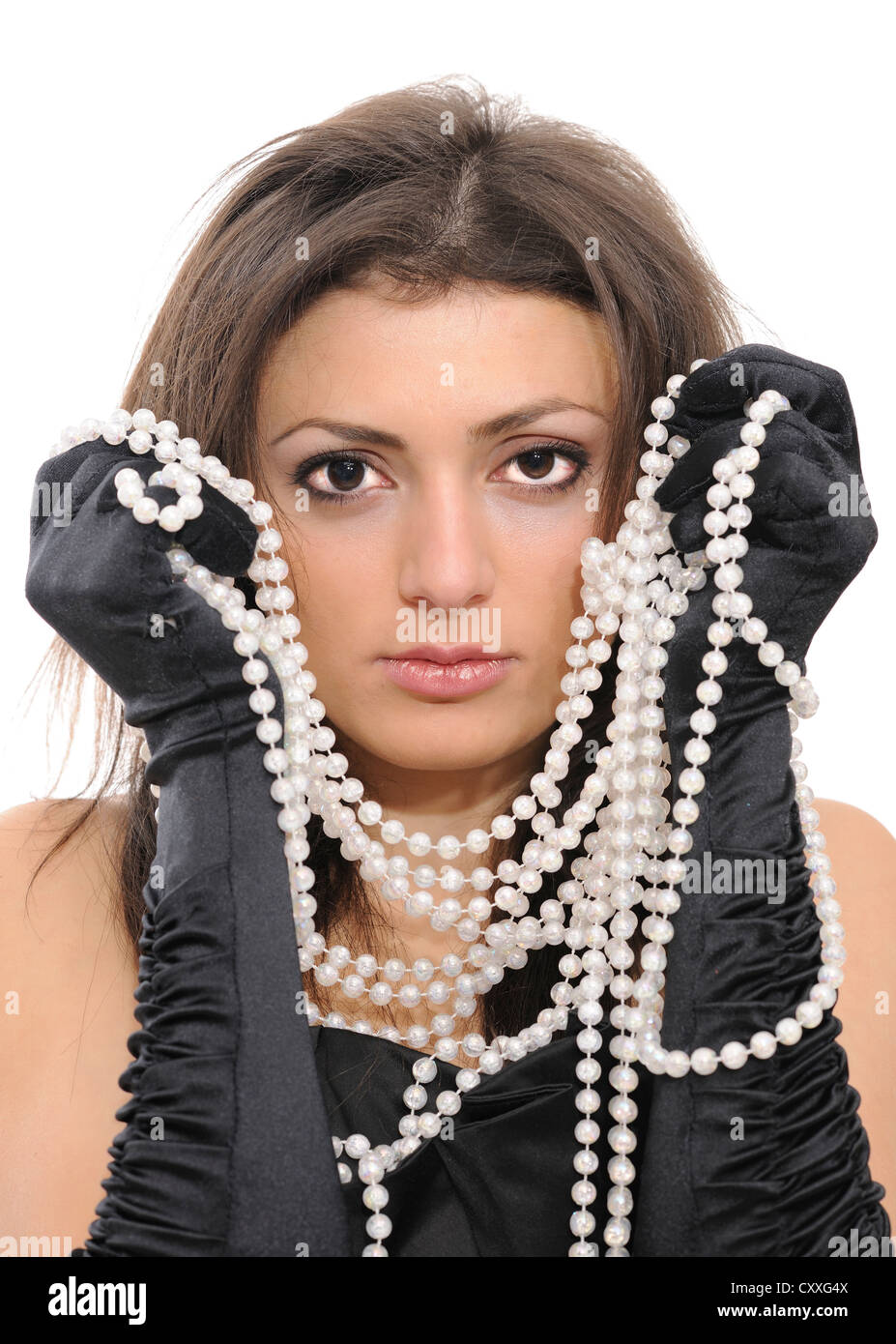 Black long dress gloves hi-res stock photography and images