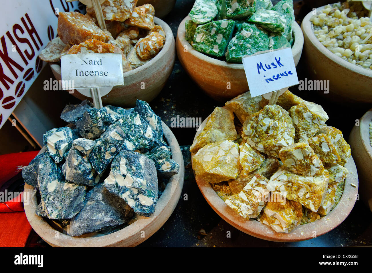 Frankincense, incense at the bazaar, souk, Jerusalem, Israel, Middle
