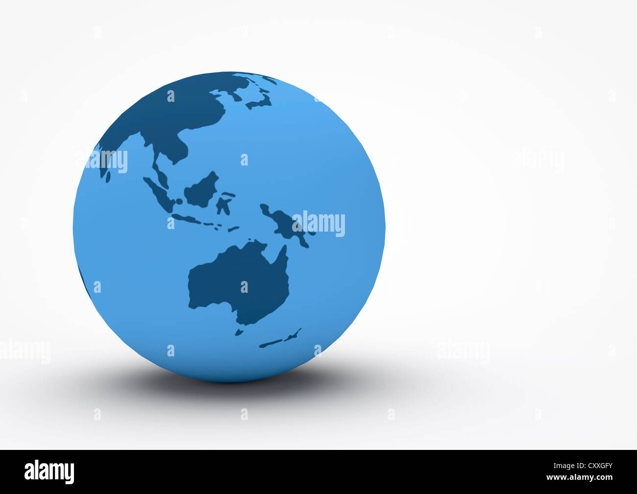 Globe showing Asia and Australia, 3D illustration Stock Photo