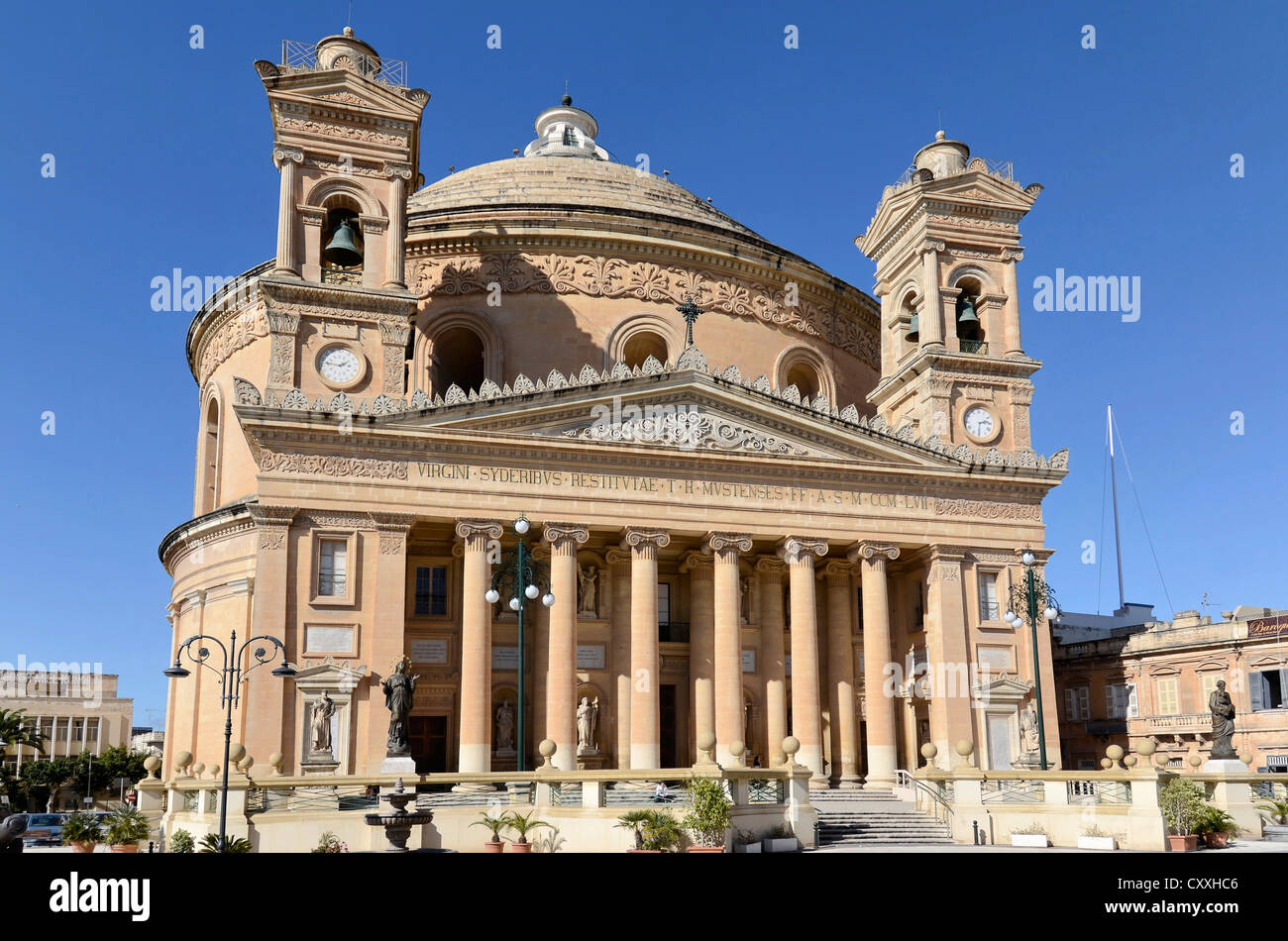 Rotunda of Santa Marija Assunta in Mosta, Malta, Europe Stock Photo