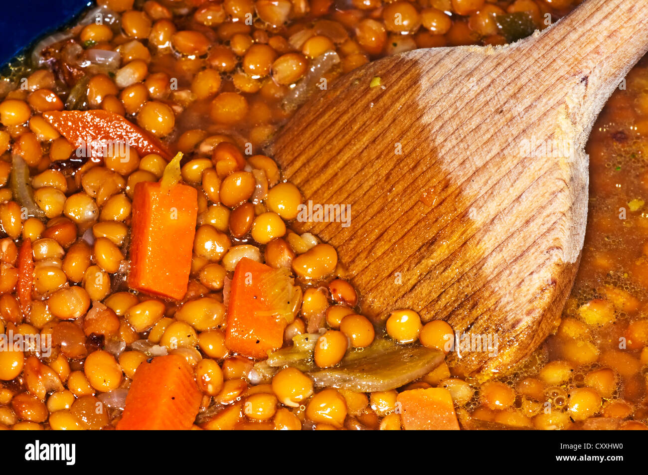 Swabian delicacy lentils Stock Photo