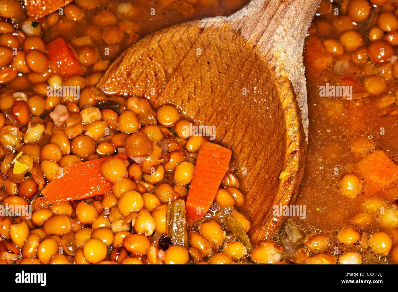 Swabian delicacy lentils Stock Photo