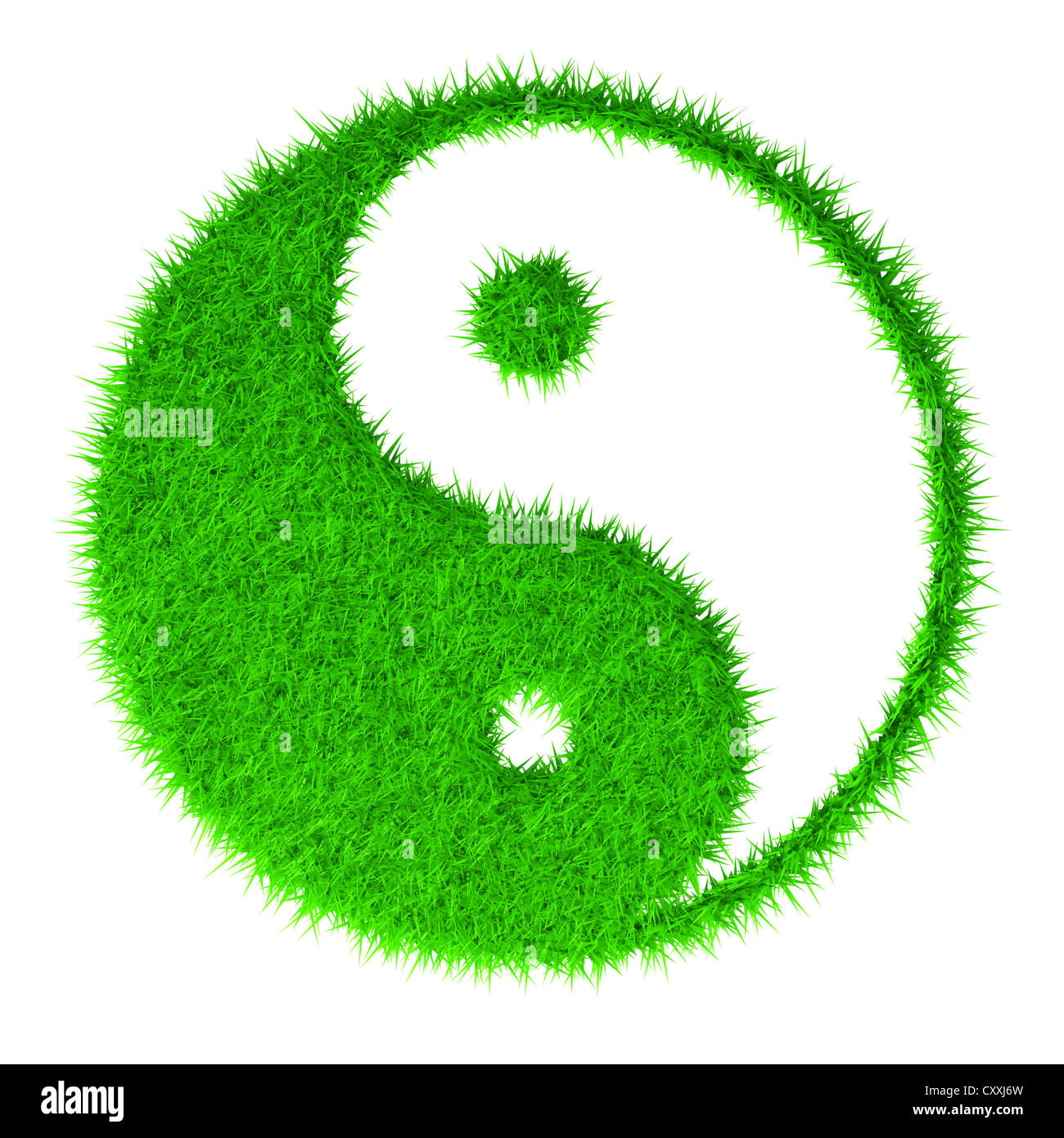 The yin and yang grass sign Stock Photo